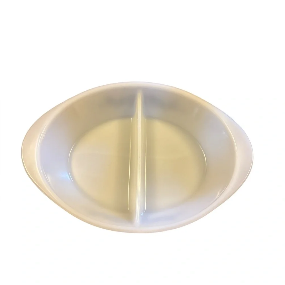 Glasbake White Divided Dish